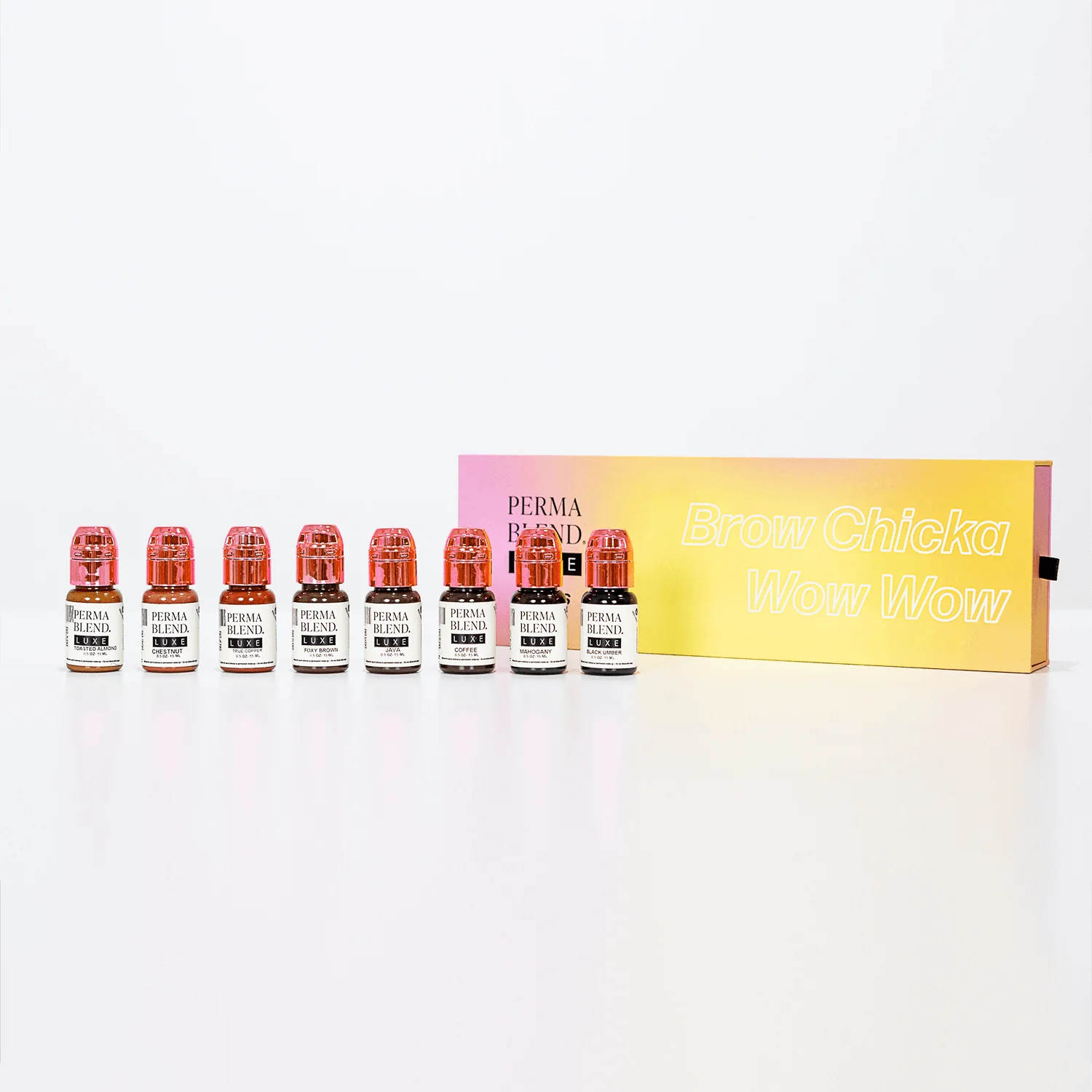 8 PMU Color Pigments - Permablend Brow Chicka Wow Wow Brow Set