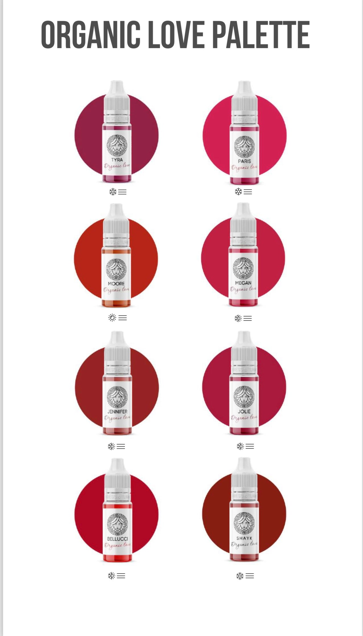 أصباغ الحب العضوية للوجه