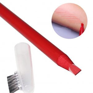 Red Pencil for Skin PMU and Mapping with Brush